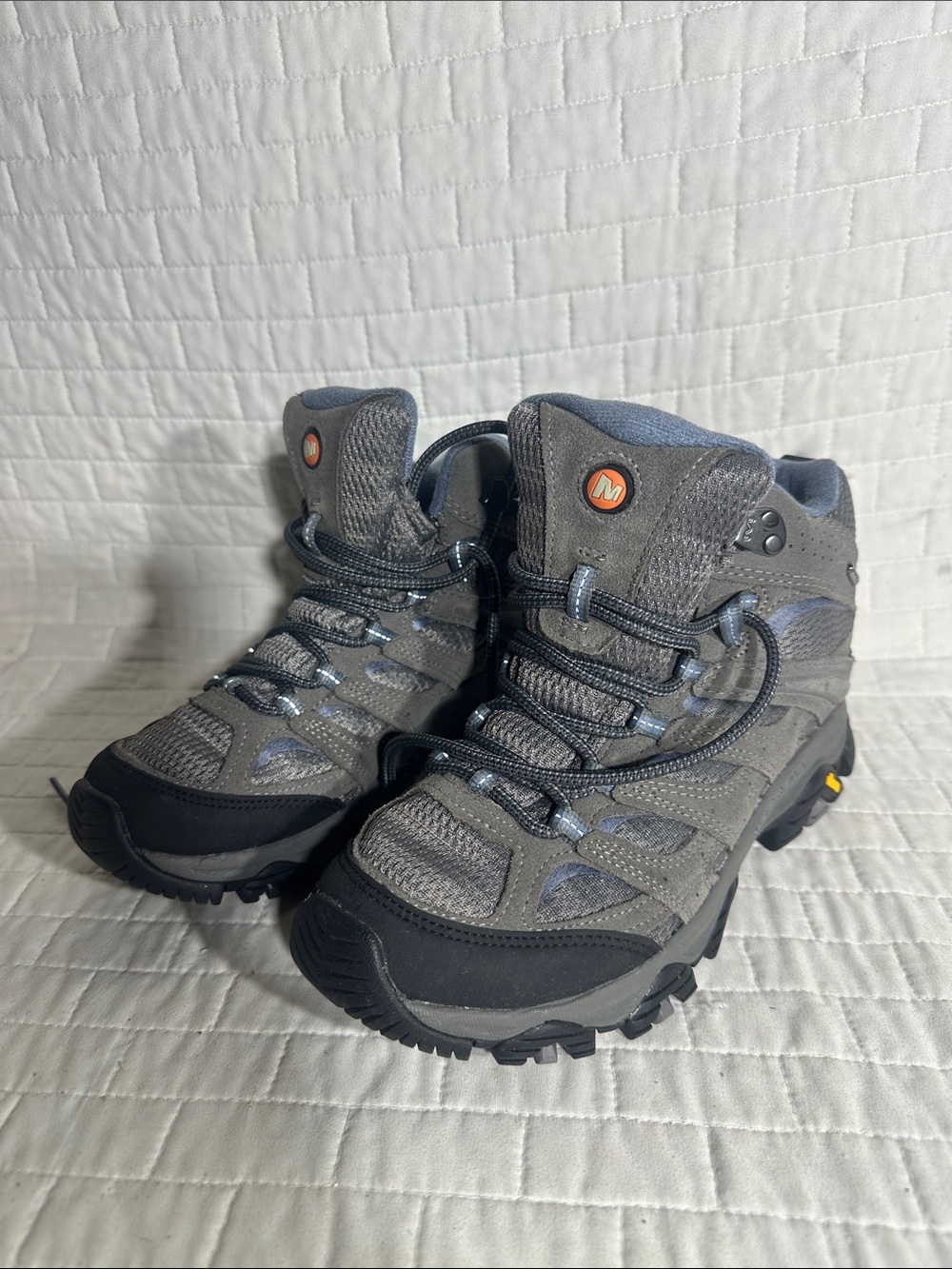 Merrell Women's Moab 3 Mid Waterproof Hiking Boot in the Granite colorway